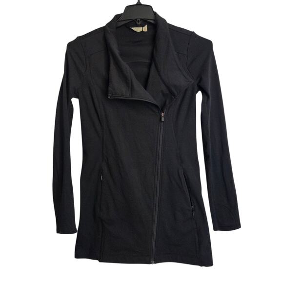 Athleta Intention Asymmetrical Zip Jacket Black Women’s XS - Picture 1 of 11